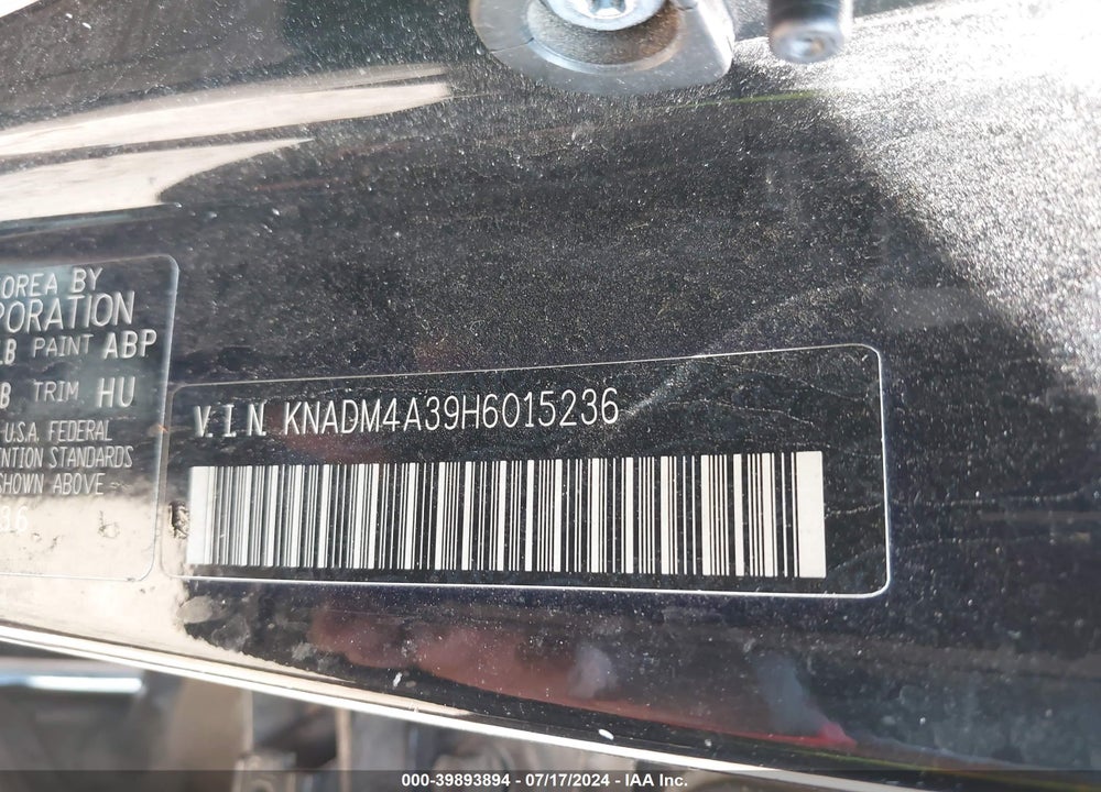 2017 KIA RIO LX VIN: KNADM4A39H6015236