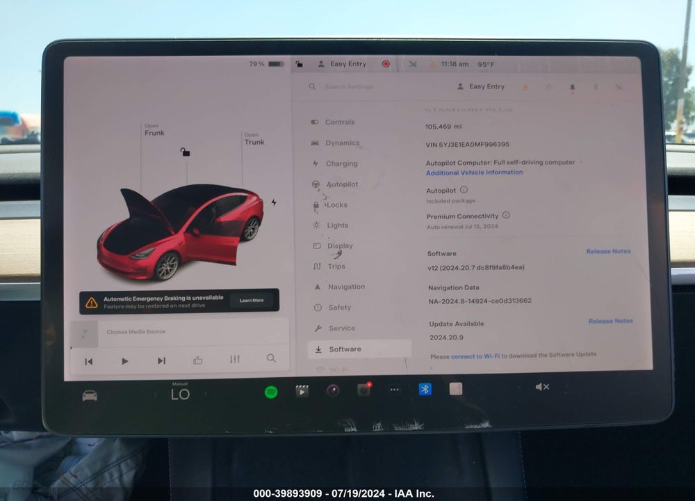 2021 TESLA MODEL 3 STANDARD RANGE PLUS REAR-WHEEL DRIVE VIN: 5YJ3E1EA0MF996395