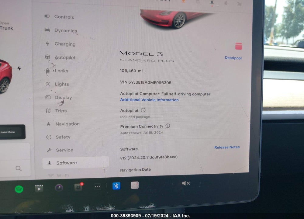 2021 TESLA MODEL 3 STANDARD RANGE PLUS REAR-WHEEL DRIVE VIN: 5YJ3E1EA0MF996395