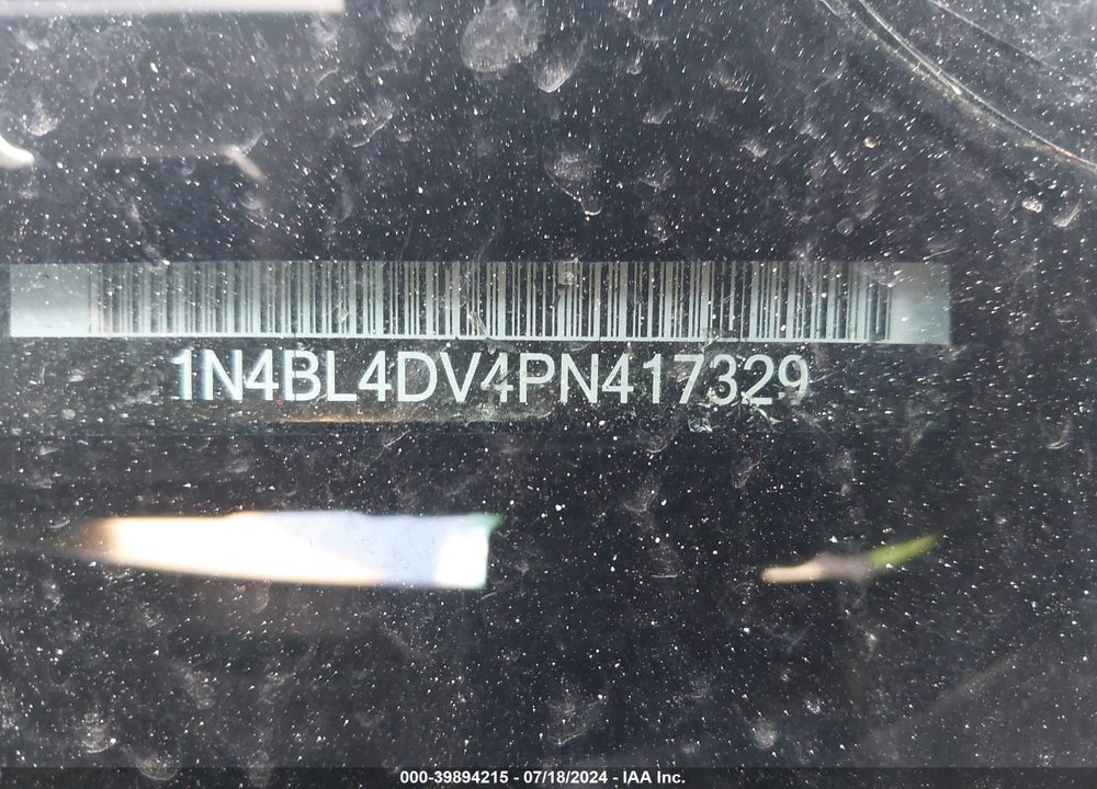 2023 NISSAN ALTIMA SV FWD VIN: 1N4BL4DV4PN417329