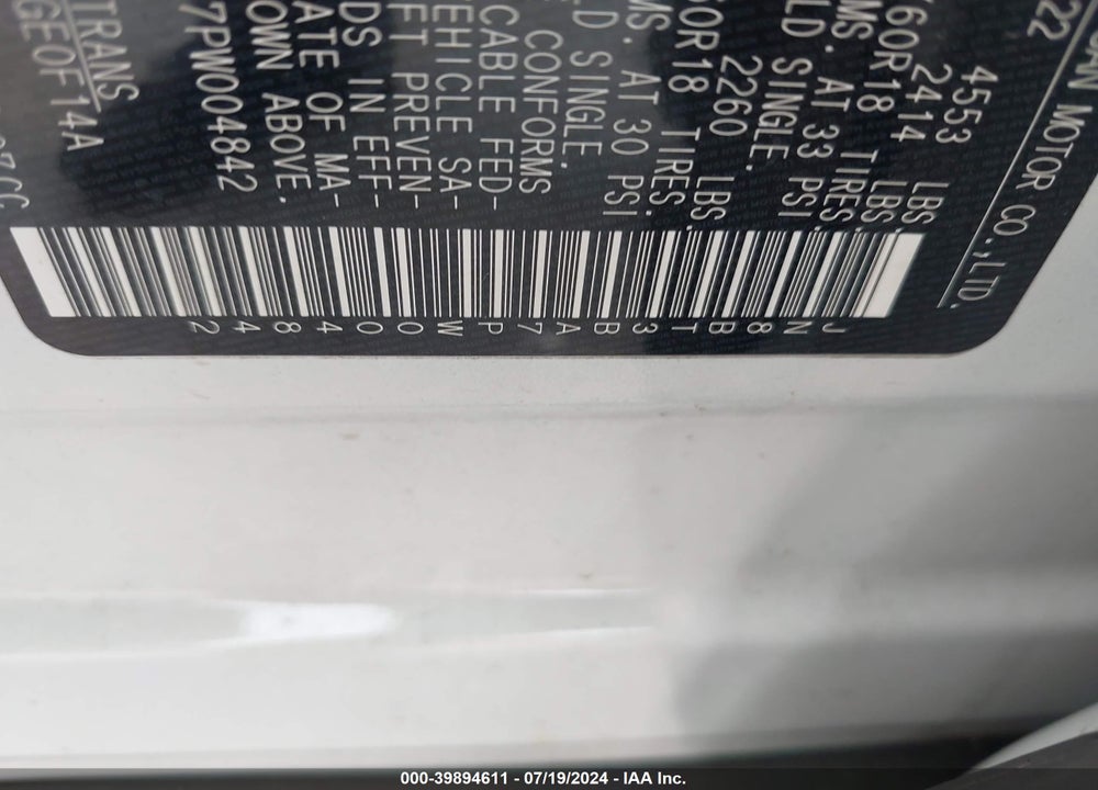 2023 NISSAN ROGUE SV FWD VIN: JN8BT3BA7PW004842