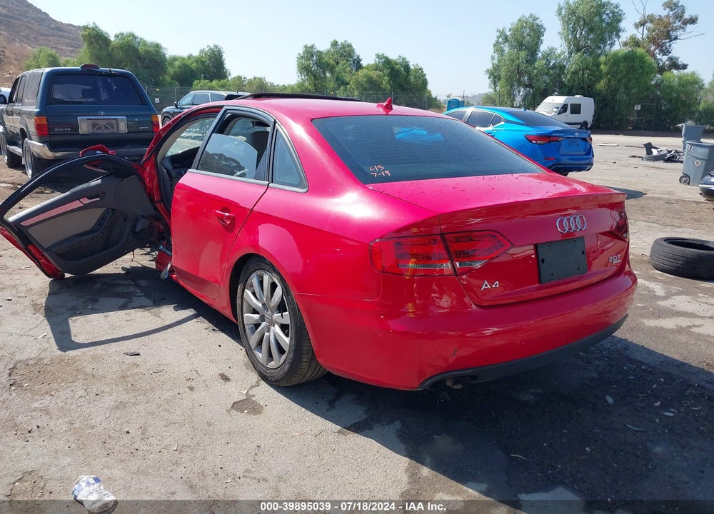 2012 AUDI A4 2.0T PREMIUM VIN: WAUBFAFL3CN015935