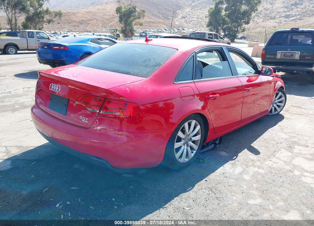 2012 AUDI A4 2.0T PREMIUM VIN: WAUBFAFL3CN015935