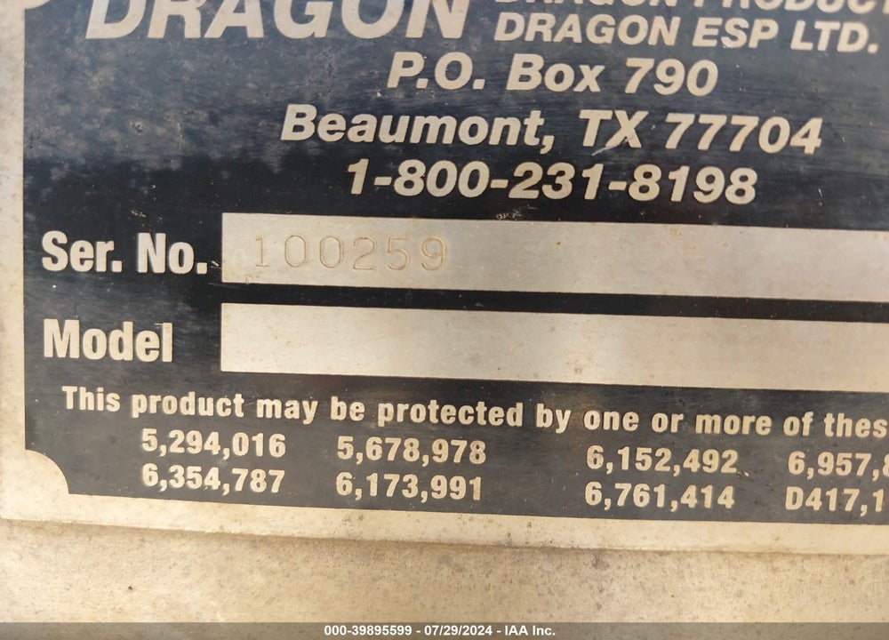 2012 DRAGON ESP LTD --- VIN: 1UNST442XCS100259