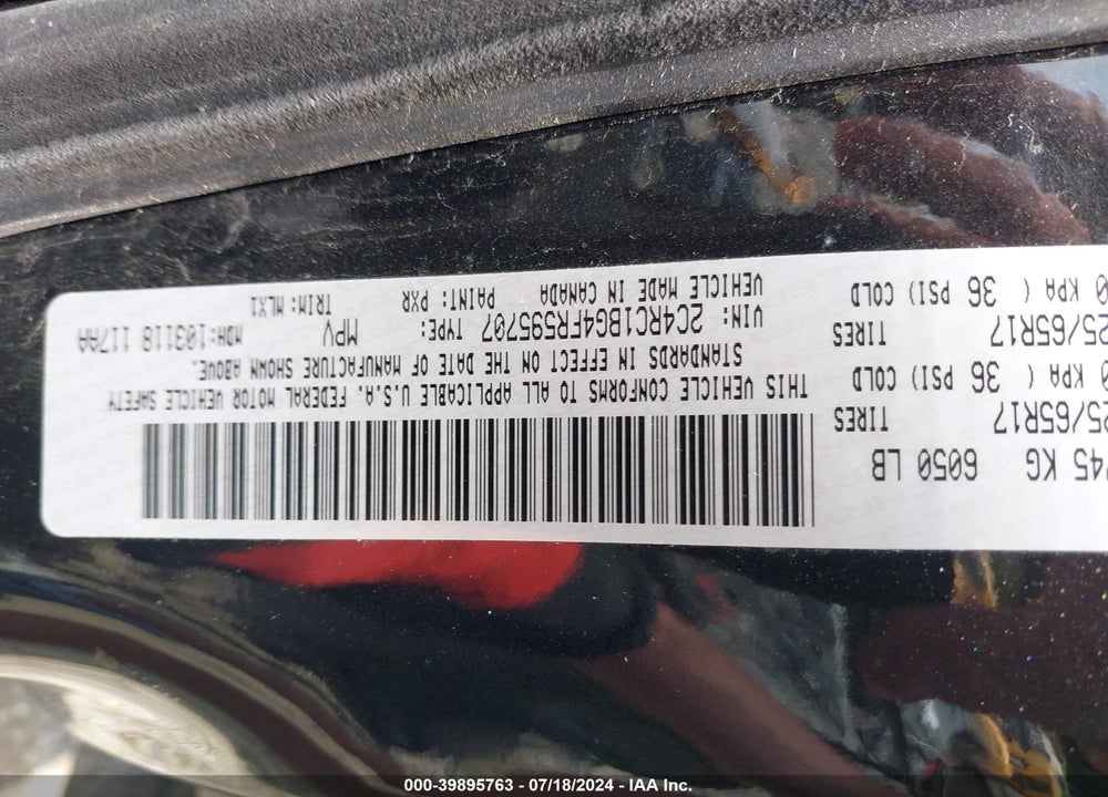 2015 CHRYSLER TOWN & COUNTRY TOURING VIN: 2C4RC1BG4FR595707