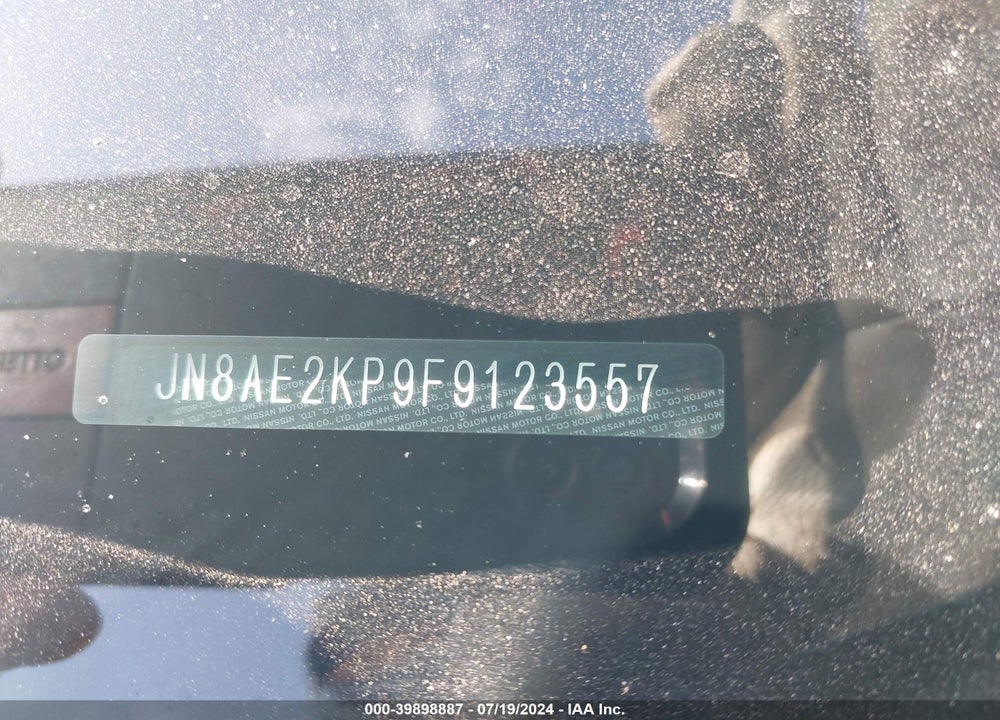 2015 NISSAN QUEST SV VIN: JN8AE2KP9F9123557