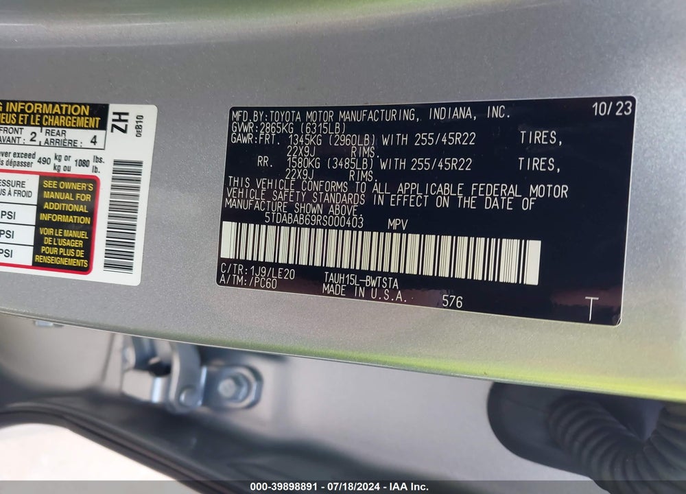 2024 LEXUS TX 500H F SPORT LUXURY VIN: 5TDABAB69RS000403