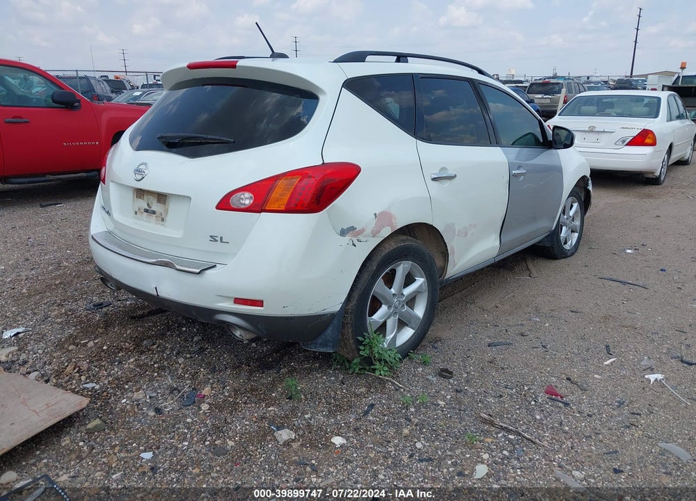 2009 NISSAN MURANO SL VIN: JN8AZ18U09W105188