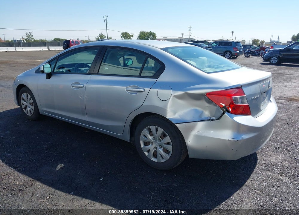 2012 HONDA CIVIC LX VIN: 2HGFB2F5XCH304957