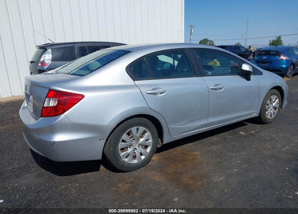 2012 HONDA CIVIC LX VIN: 2HGFB2F5XCH304957