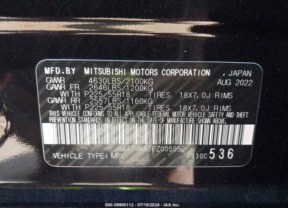 2023 MITSUBISHI ECLIPSE CROSS LE S-AWC/RALLIART S-AWC VIN: JA4ATVAA1PZ005952
