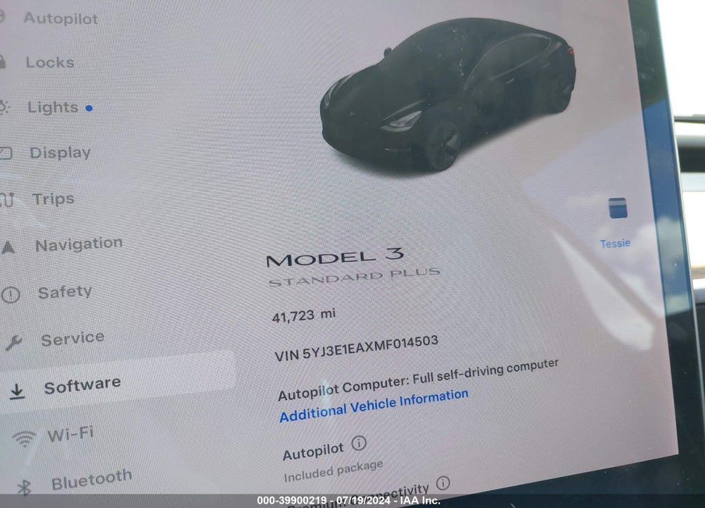 2021 TESLA MODEL 3 STANDARD RANGE PLUS REAR-WHEEL DRIVE VIN: 5YJ3E1EAXMF014503