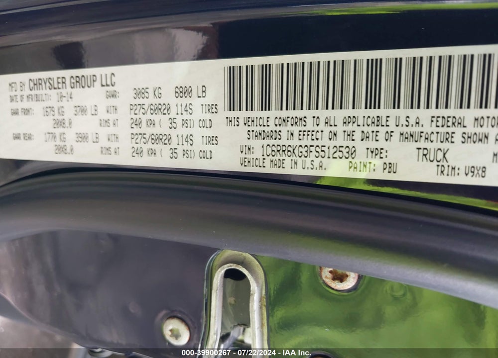 2015 RAM 1500 EXPRESS VIN: 1C6RR6KG3FS512530