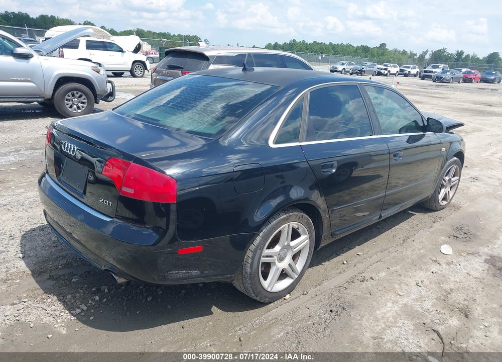 2008 AUDI A4 2.0T VIN: WAUAF78E58A054831