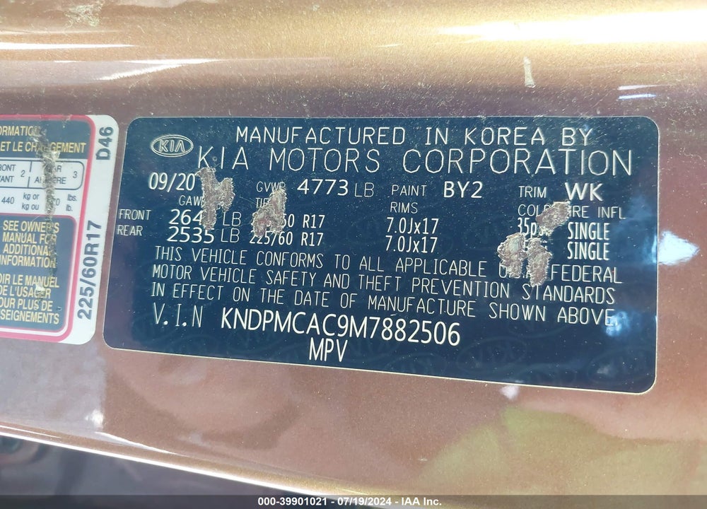 2021 KIA SPORTAGE LX VIN: KNDPMCAC9M7882506