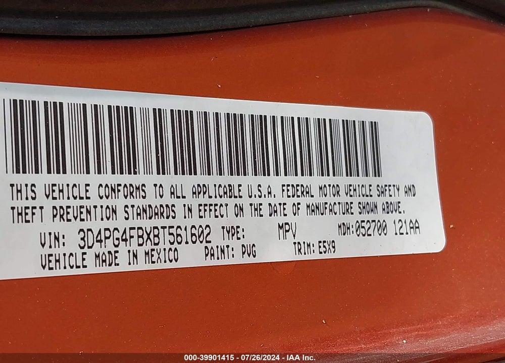 2011 DODGE JOURNEY EXPRESS VIN: 3D4PG4FBXBT561602
