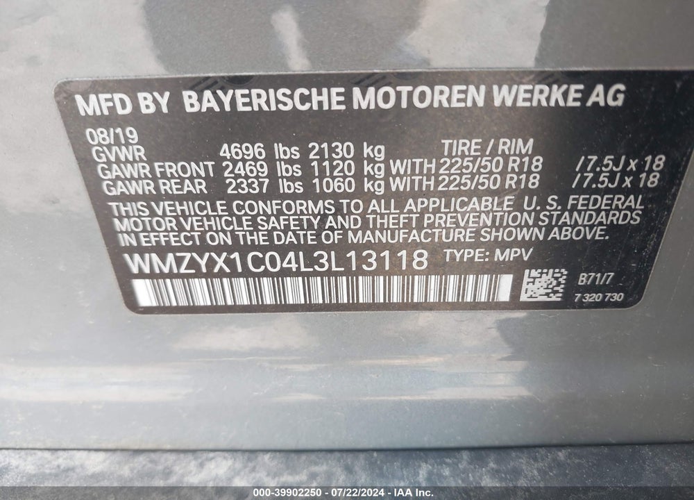 2020 MINI COUNTRYMAN COOPER S VIN: WMZYX1C04L3L13118