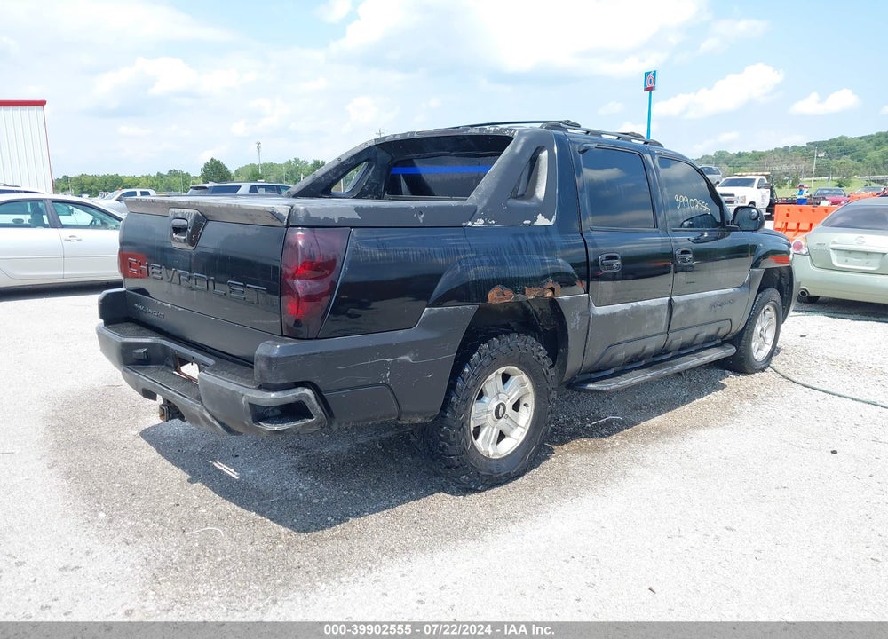2002 CHEVROLET AVALANCHE 1500 VIN: 3GNEK13T72G116880