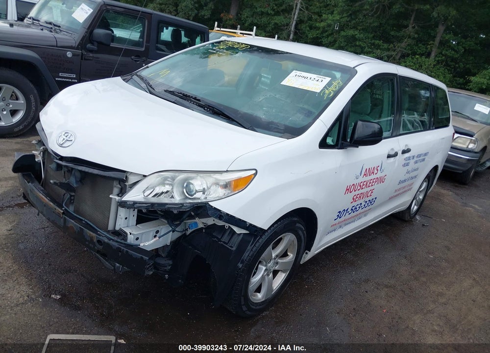 2014 TOYOTA SIENNA L V6 7 PASSENGER VIN: 5TDZK3DC3ES447708