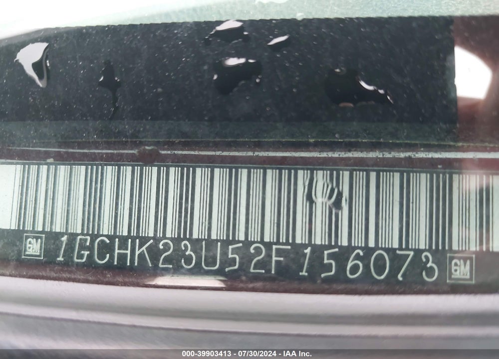 2002 CHEVROLET SILVERADO 2500HD LS VIN: 1GCHK23U52F156073