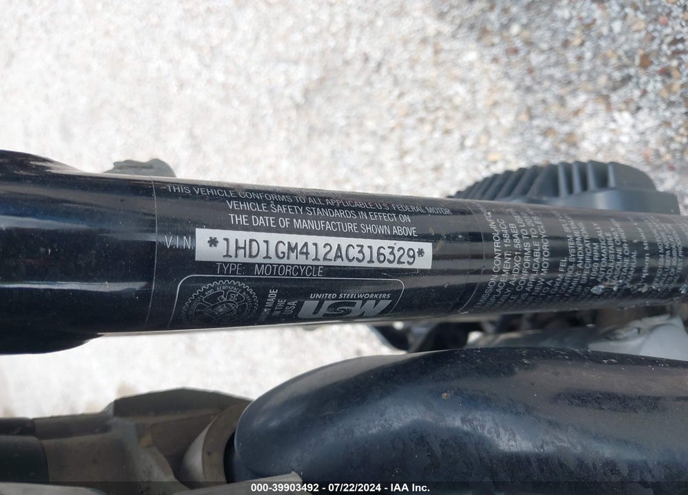 2010 HARLEY-DAVIDSON FXD VIN: 1HD1GM412AC316329