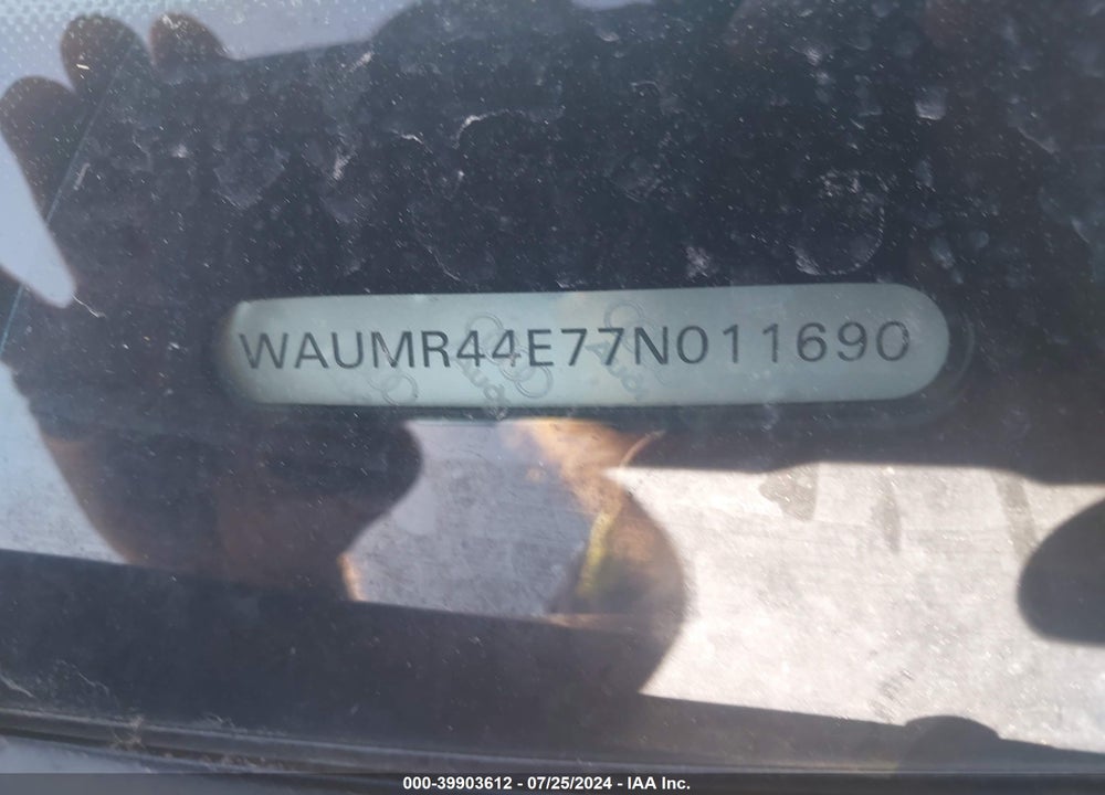2007 AUDI A8-W12 VIN: WAUMR44E77N011690