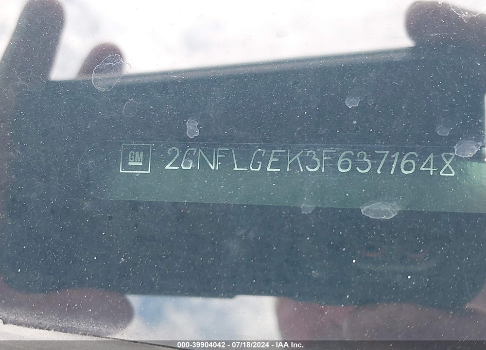 2015 CHEVROLET EQUINOX 2LT VIN: 2GNFLGEK3F6371648