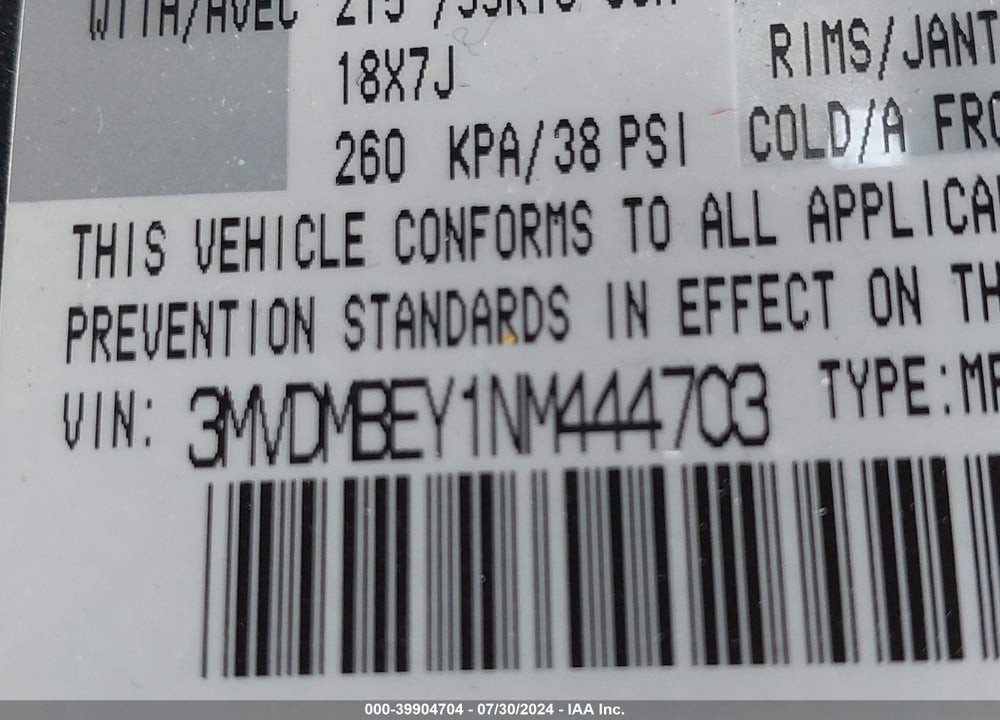 2022 MAZDA CX-30 2.5 TURBO PREMIUM PLUS VIN: 3MVDMBEY1NM444703