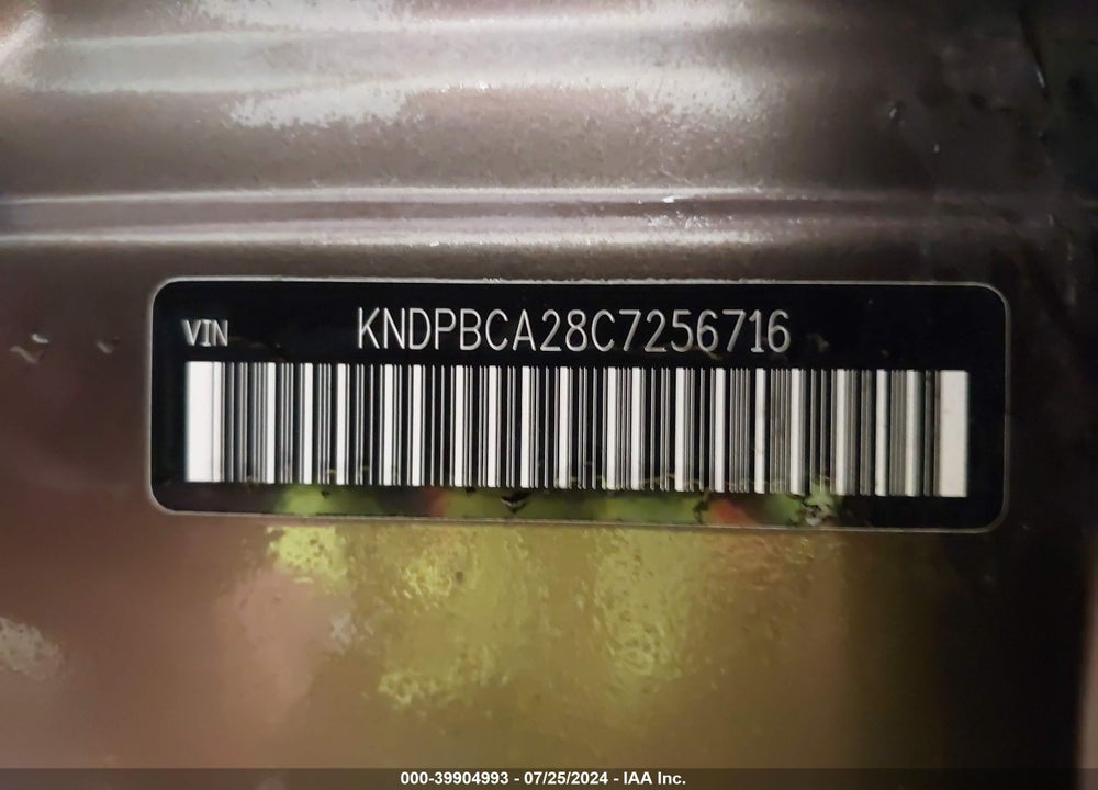 2012 KIA SPORTAGE LX VIN: KNDPBCA28C7256716