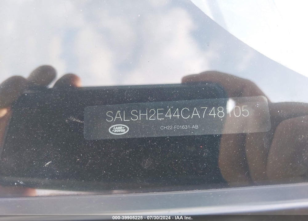 2012 LAND ROVER RANGE ROVER SPORT SUPERCHARGED VIN: SALSH2E44CA748105