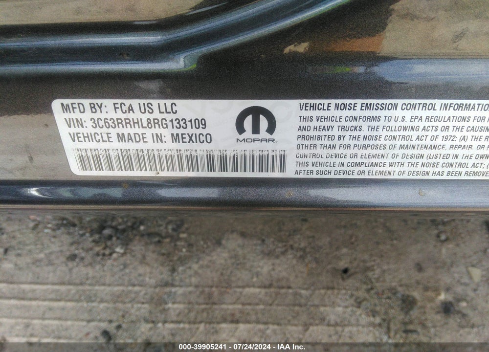 2024 RAM 3500 BIG HORN  4X4 8' BOX VIN: 3C63RRHL8RG133109