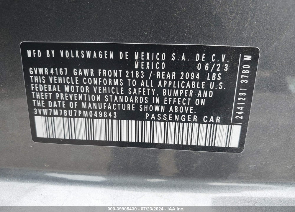 2023 VOLKSWAGEN JETTA 1.5T SE VIN: 3VW7M7BU7PM049843