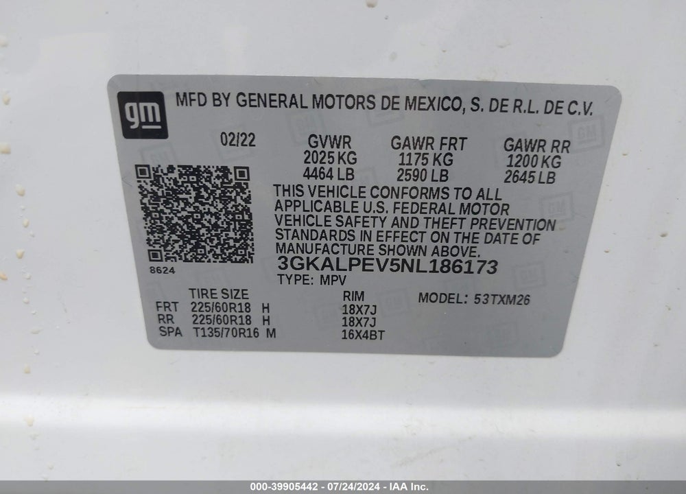 2022 GMC TERRAIN FWD SLT VIN: 3GKALPEV5NL186173