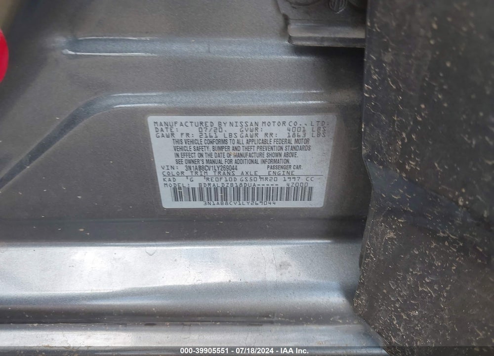 2020 NISSAN SENTRA SV XTRONIC CVT VIN: 3N1AB8CV1LY269044