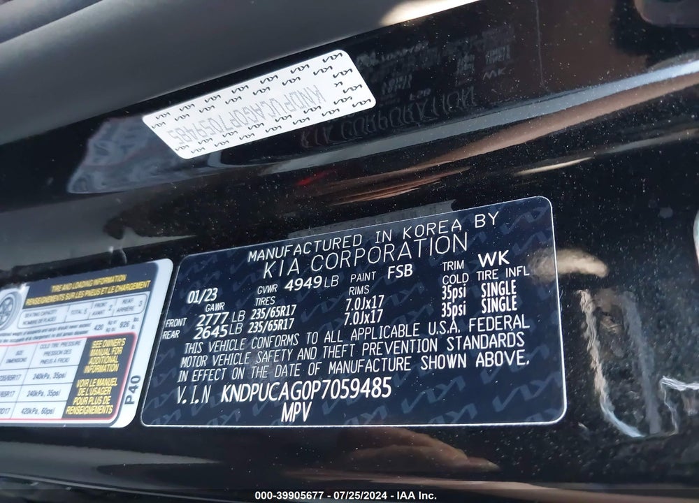 2023 KIA SPORTAGE HYBRID LX VIN: KNDPUCAG0P7059485