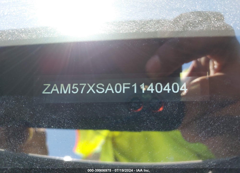 2015 MASERATI GHIBLI VIN: ZAM57XSA0F1140404