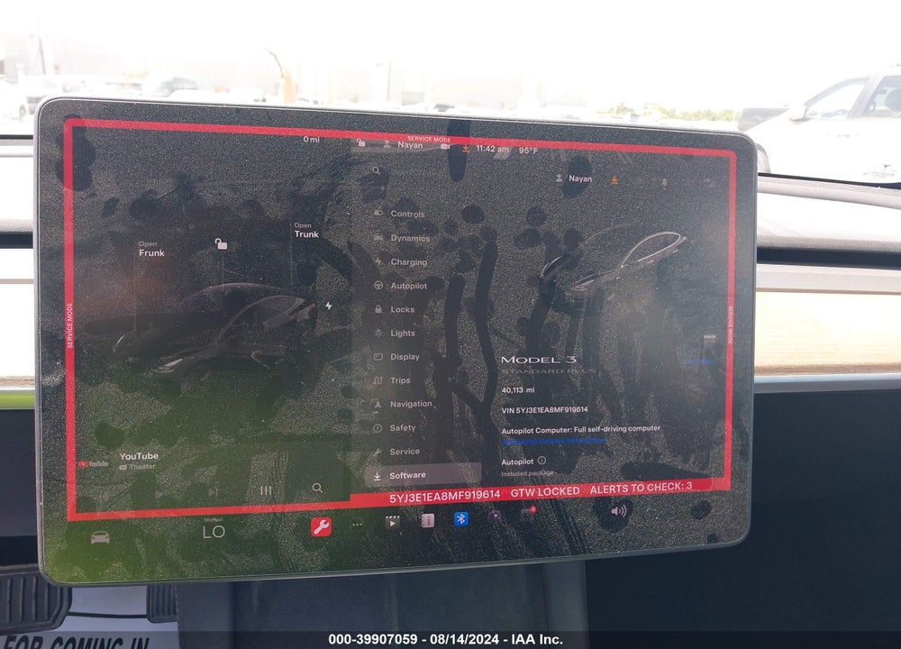 2021 TESLA MODEL 3 VIN: 5YJ3E1EA8MF919614