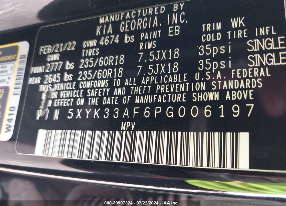 2023 KIA SPORTAGE EX VIN: 5XYK33AF6PG006197