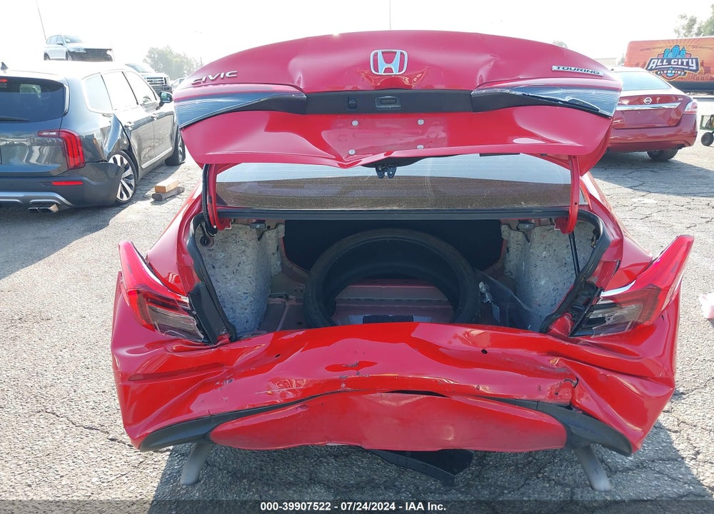 2022 HONDA CIVIC TOURING VIN: 2HGFE1F96NH316451