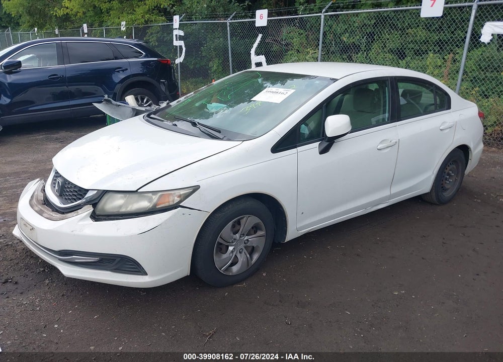 2013 HONDA CIVIC LX VIN: 19XFB2F51DE092459