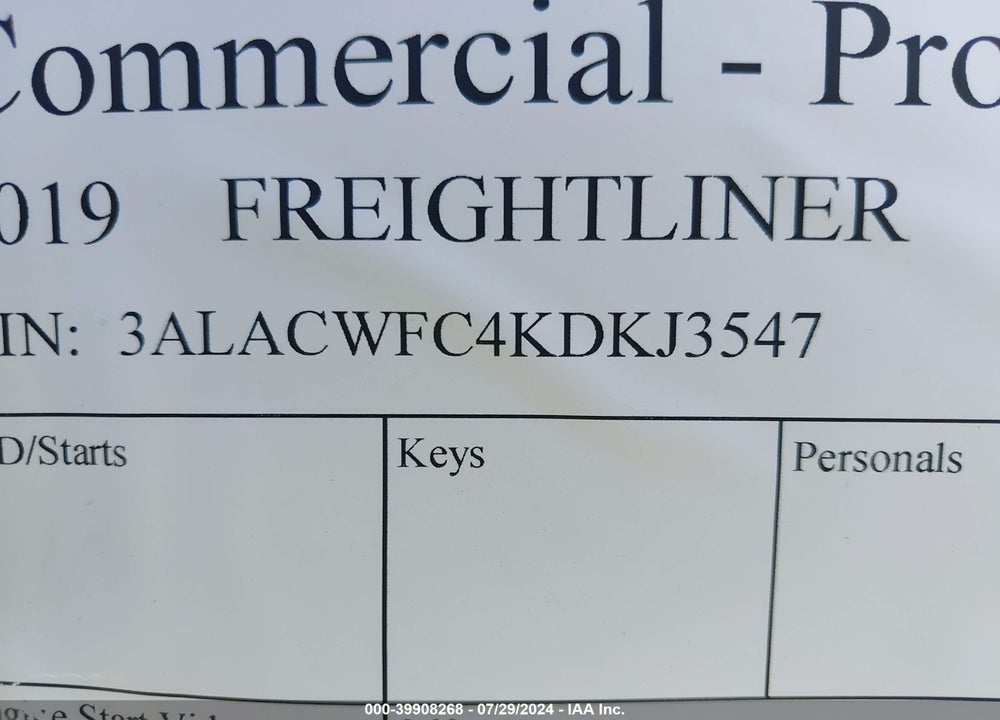2019 FREIGHTLINER M2 106 VIN: 3ALACWFC4KDKJ3547