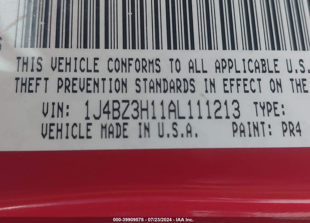 2010 JEEP WRANGLER UNLIMITED SPORT RHD VIN: 1J4BZ3H11AL111213