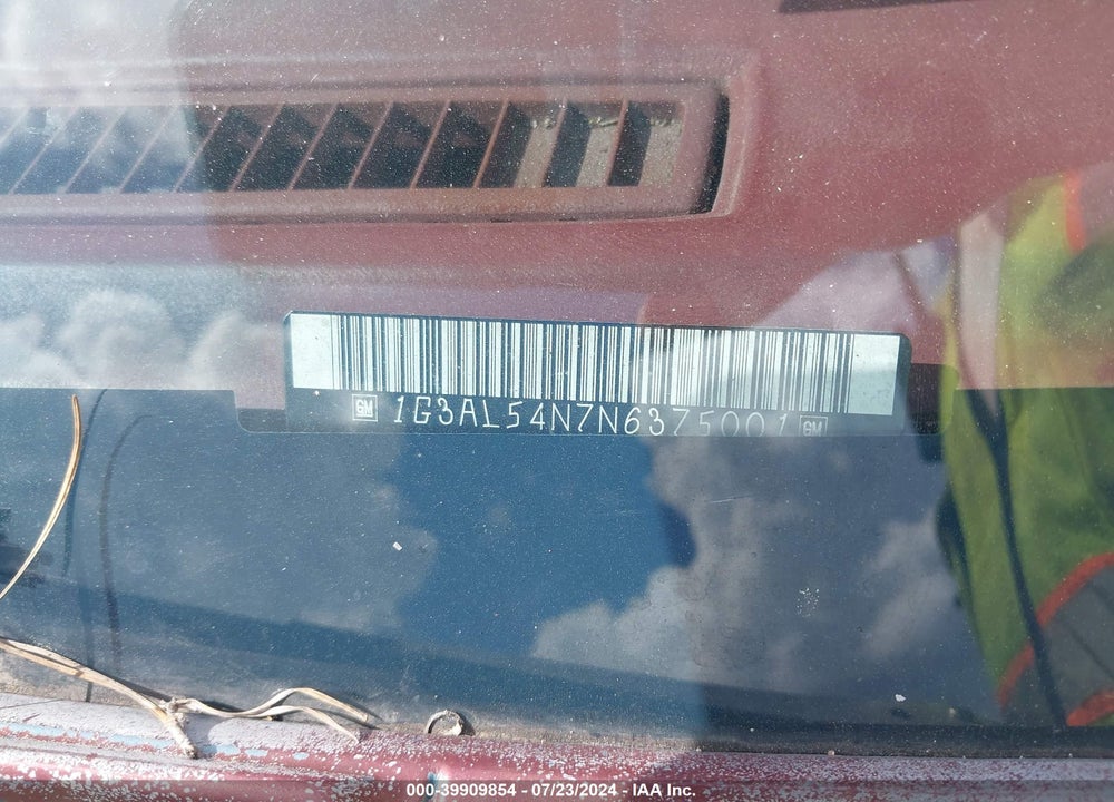 1992 OLDSMOBILE CUTLASS CIERA S VIN: 1G3AL54N7N6375001