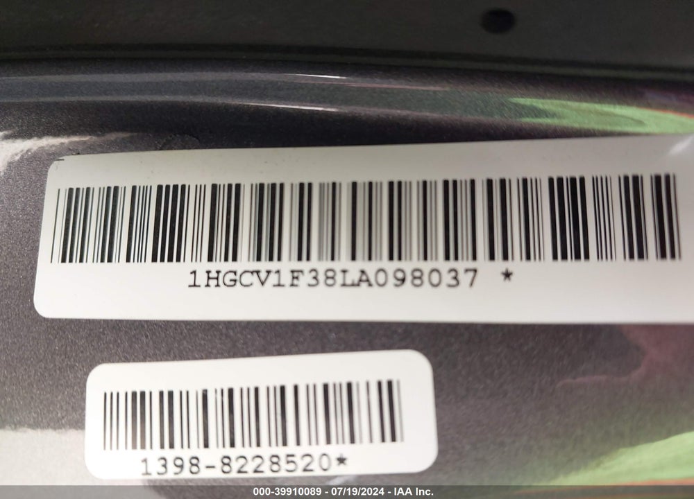 2020 HONDA ACCORD SPORT VIN: 1HGCV1F38LA098037