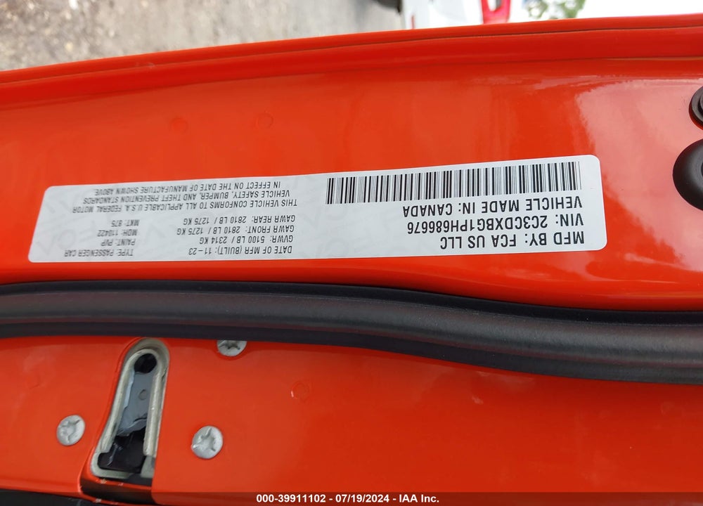 2023 DODGE CHARGER SXT VIN: 2C3CDXBG1PH686676
