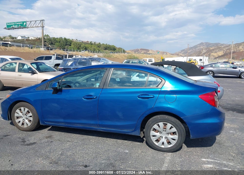 2012 HONDA CIVIC LX VIN: 19XFB2F5XCE333918