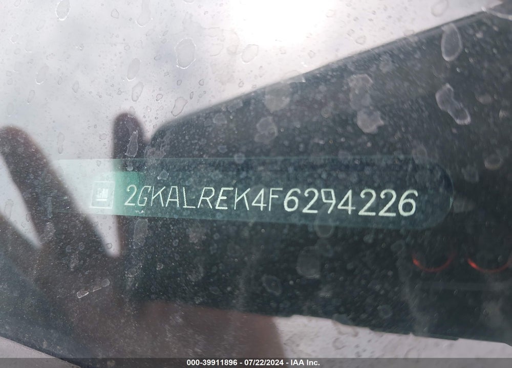 2015 GMC TERRAIN SLE-2 VIN: 2GKALREK4F6294226
