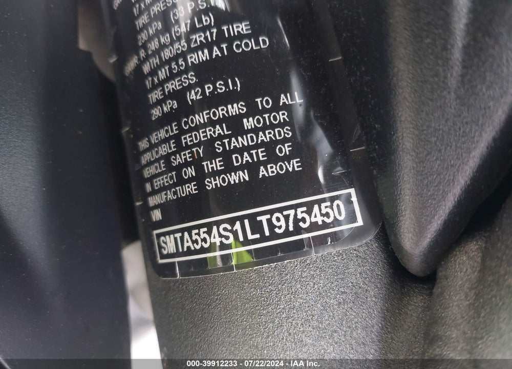 2020 TRIUMPH MOTORCYCLE STREET TRIPLE RS VIN: SMTA554S1LT975450
