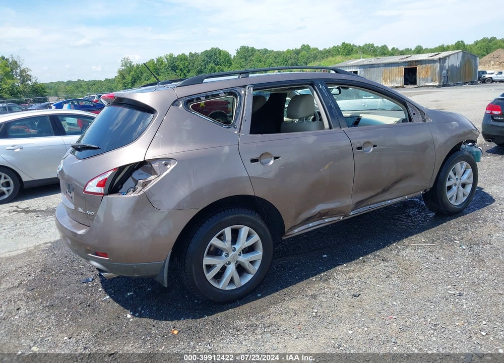 2012 NISSAN MURANO SL VIN: JN8AZ1MW5CW229214