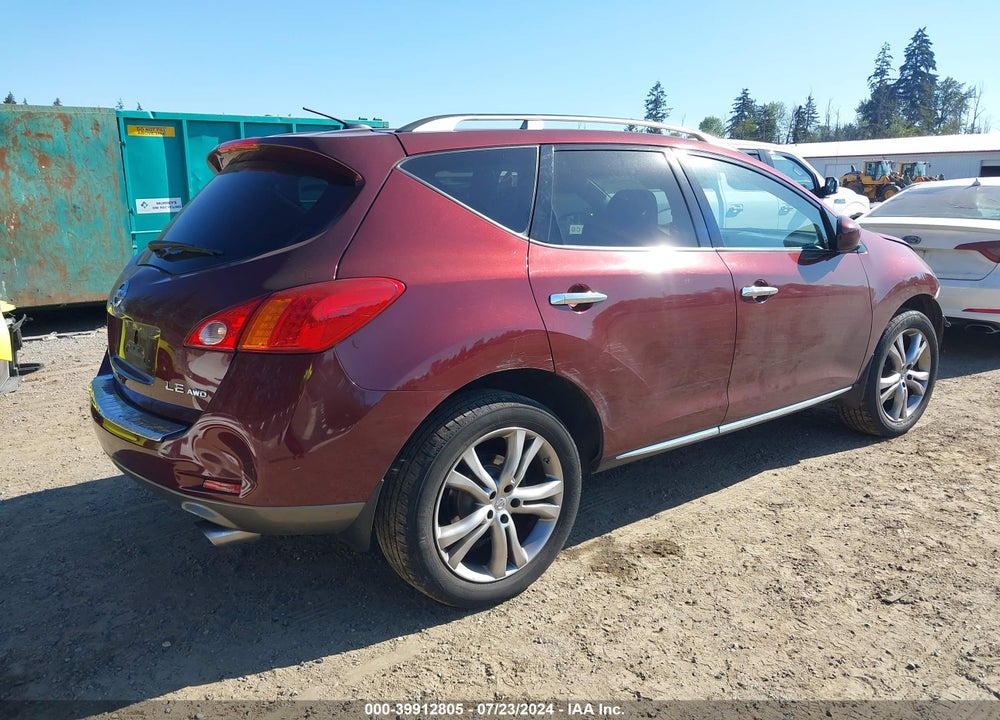 2009 NISSAN MURANO LE VIN: JN8AZ18W99W126543